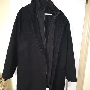 Oeko-Tex Winter Coat with Lining, Black, Large - Brand New